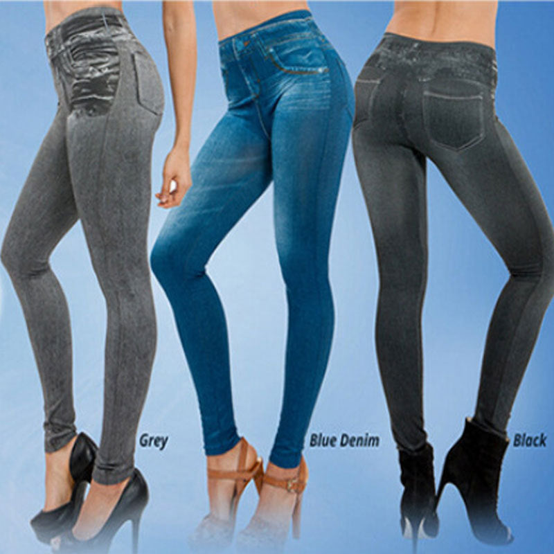Denim Print High Waist Leggings