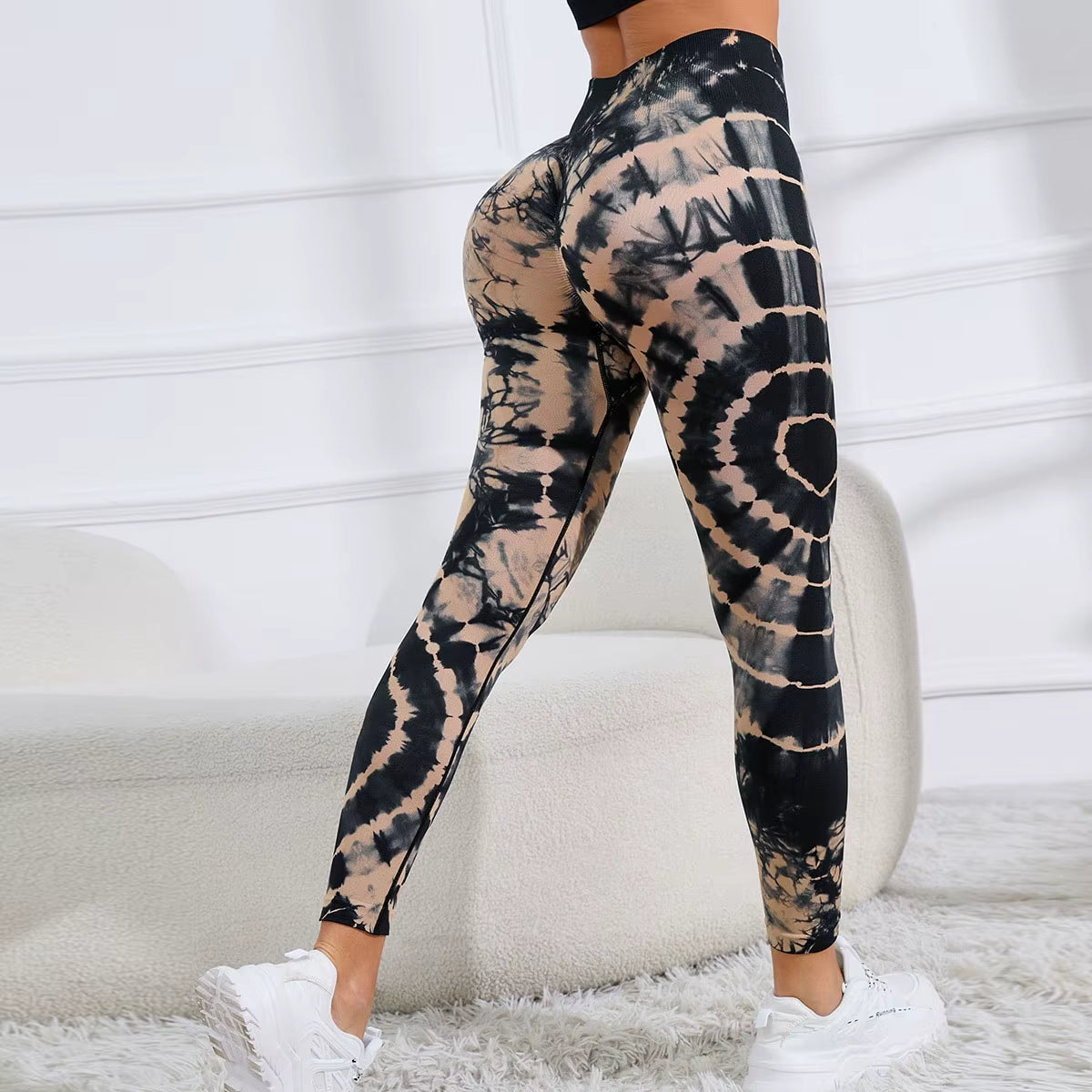 High Waist Tie Dye Yoga Leggings Seamless Tights Women Sport Gym Scrunch Butt Leggings Yoga Pants With Leggings