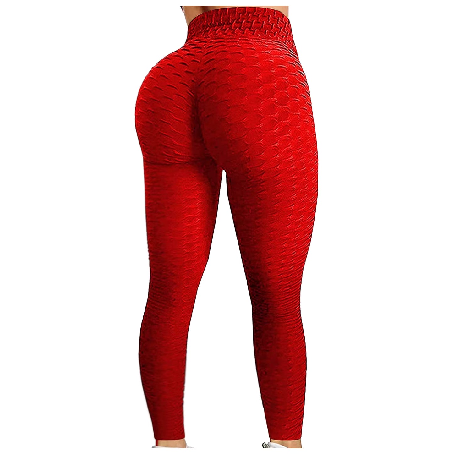 Trendy Workout Pants Tummy Control Butt Lift Tights Jacquard Bubble Exercise Leggings High Waist Yoga Pants