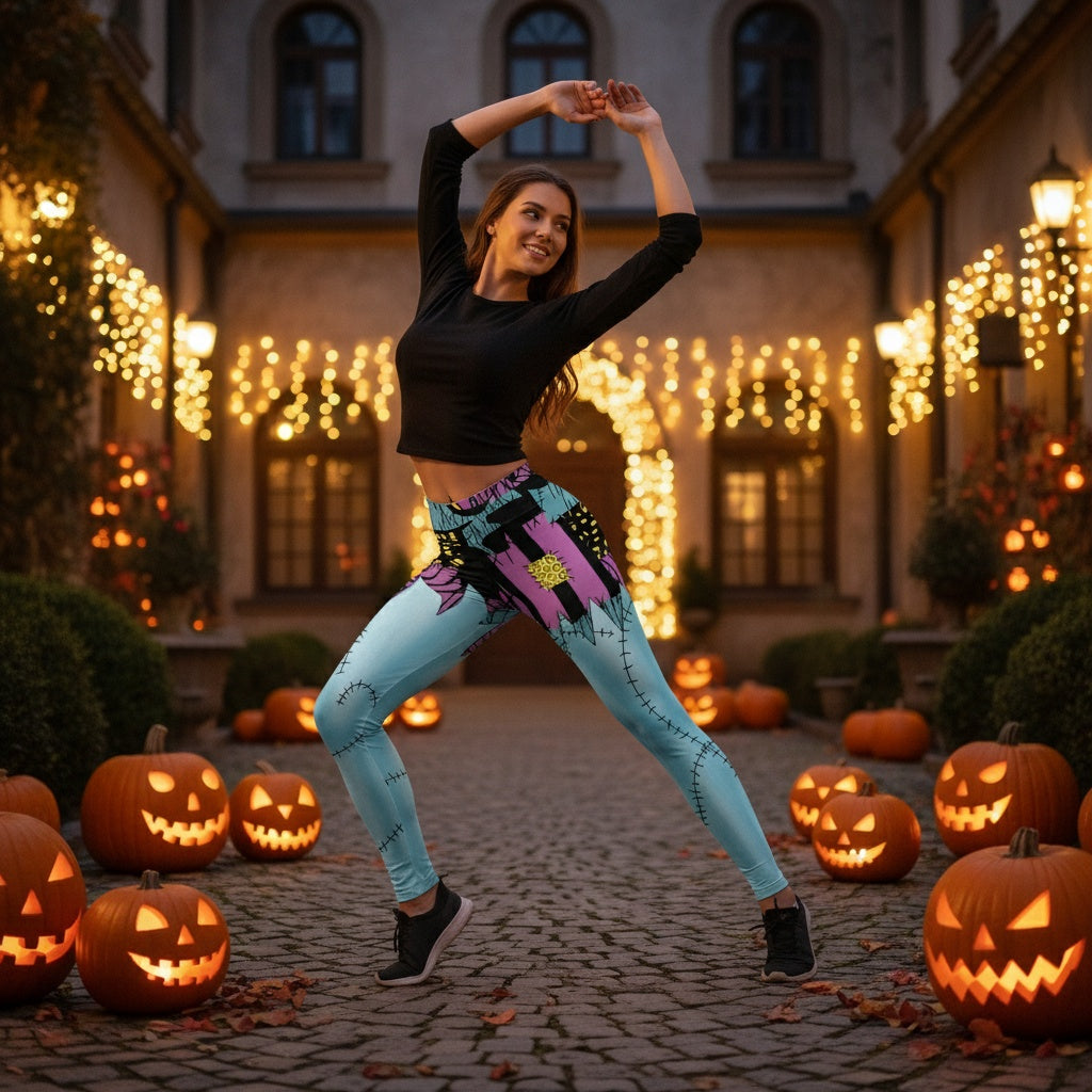 Christmas Horror Night Cos Pants – Sally Halloween Digital Print Hip-Shaping Pants Leggings