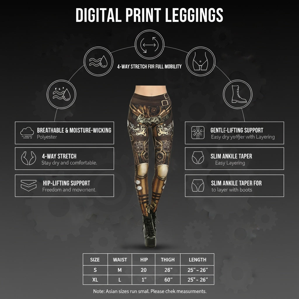 Leggings Mechanical Legs Digital Print Leggings