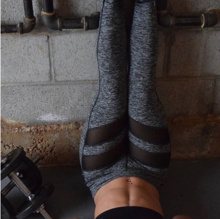 Two-section mesh stitching sports leggings