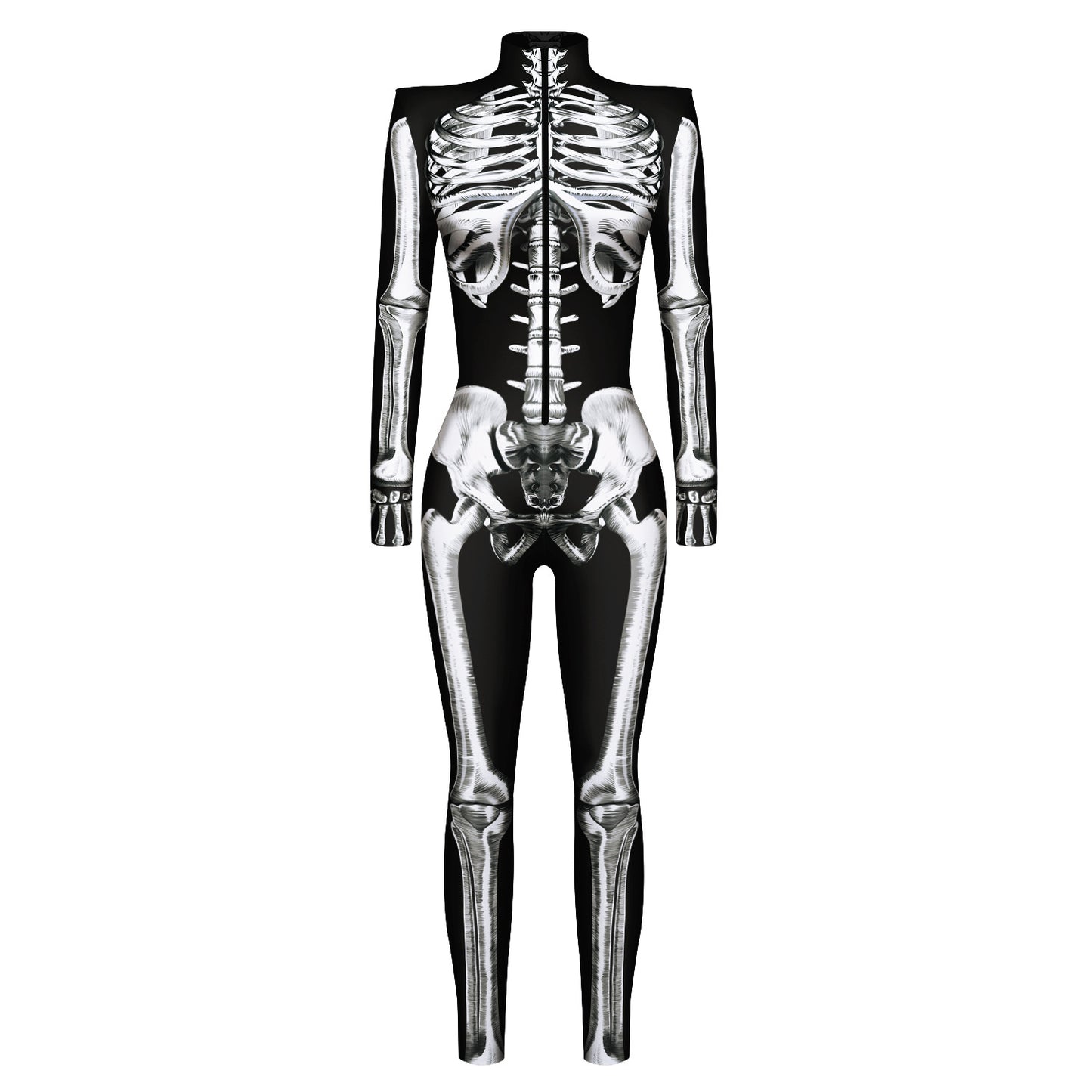 Halloween Skeleton 3D Digital Printing Shaping Jumpsuit