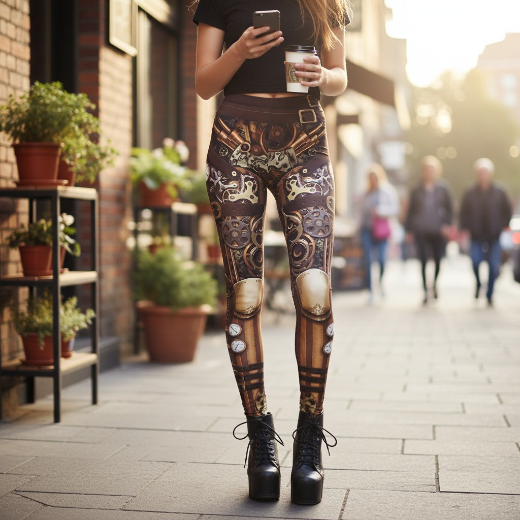 Leggings Mechanical Legs Digital Print Leggings