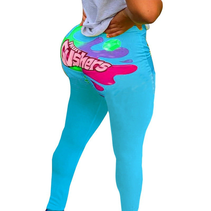 Women's Tight-fitting Printed Leggings Trousers Yoga Pants