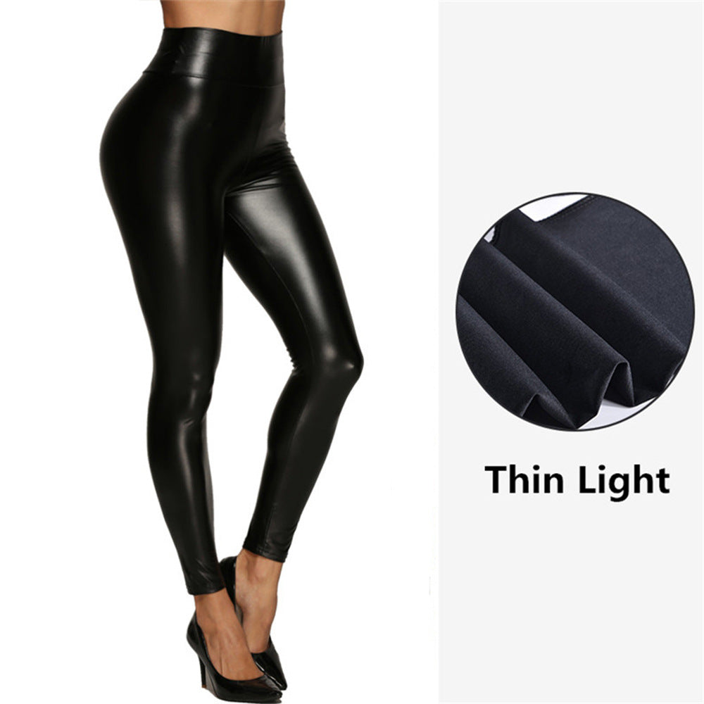 High Stretch Women PU Leather Tight Leggings Sexy High Waist Trousers Pants