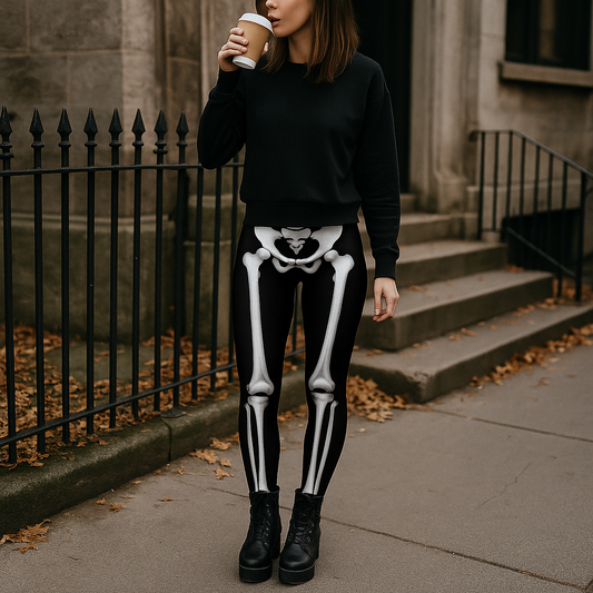 3D Skeleton Digital Printed Women's Sports Leggings