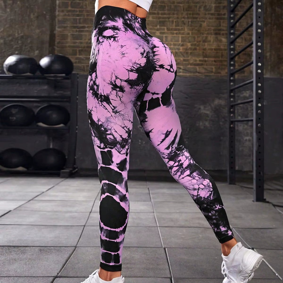High Waist Tie Dye Yoga Leggings Seamless Tights Women Sport Gym Scrunch Butt Leggings Yoga Pants With Leggings