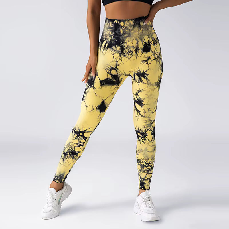 Tie Dye Seamless High Waisted Workout Gym Fitness Leggings for Women Scrunch Butt Lifting Yoga Gym Athletic Pants