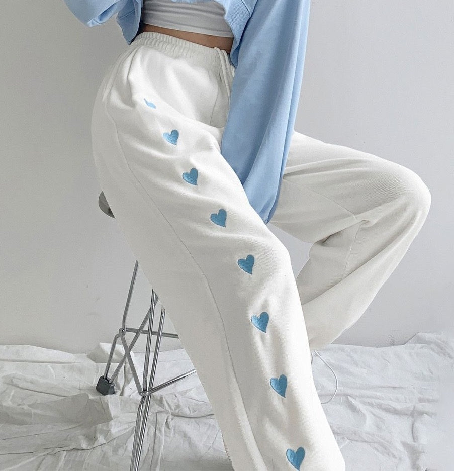 Casual Loose High Waist Trousers for Women XL Plus Size Jogger Harem Pants Embroidered Breathable Spring Wide Leg Pants