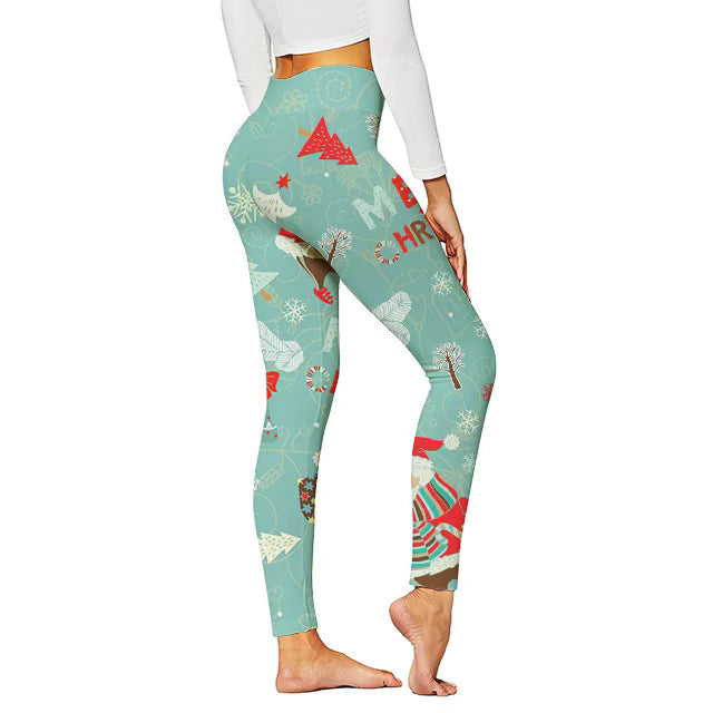Christmas Pattern Yoga Pants Digital Printed