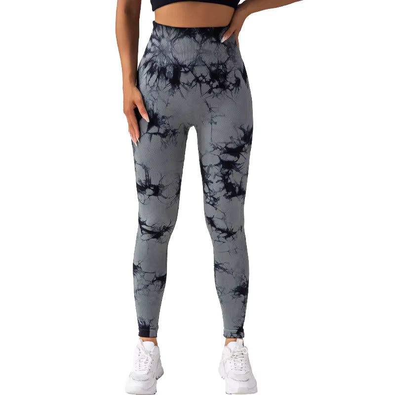 Tie Dye Seamless High Waisted Workout Gym Fitness Leggings for Women Scrunch Butt Lifting Yoga Gym Athletic Pants