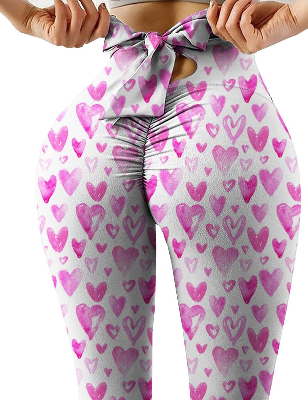 Women's Sexy Waist Back Print Breathable Quick Dry Four-Way Stretch Yoga Pants Sports Peach Hip Gym Leggings Plus Size Fitness