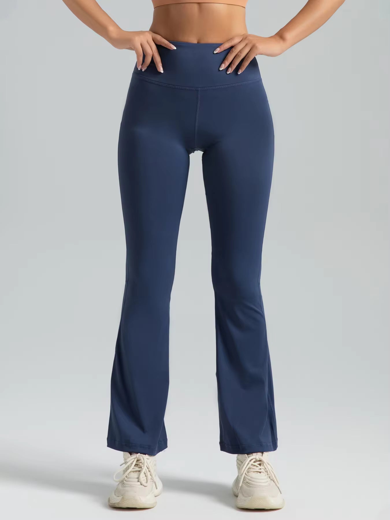 High Waisted Scrunched Butt Sports Running Training Gym Yoga Pants Women Flare Trousers