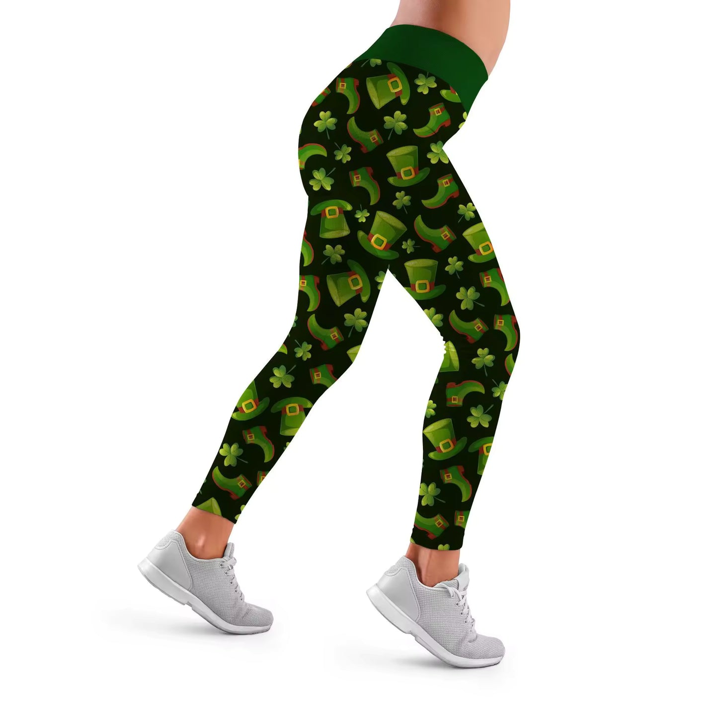 St. Patrick's Day Trendy Hats, Clovers, and Shoes Leggings