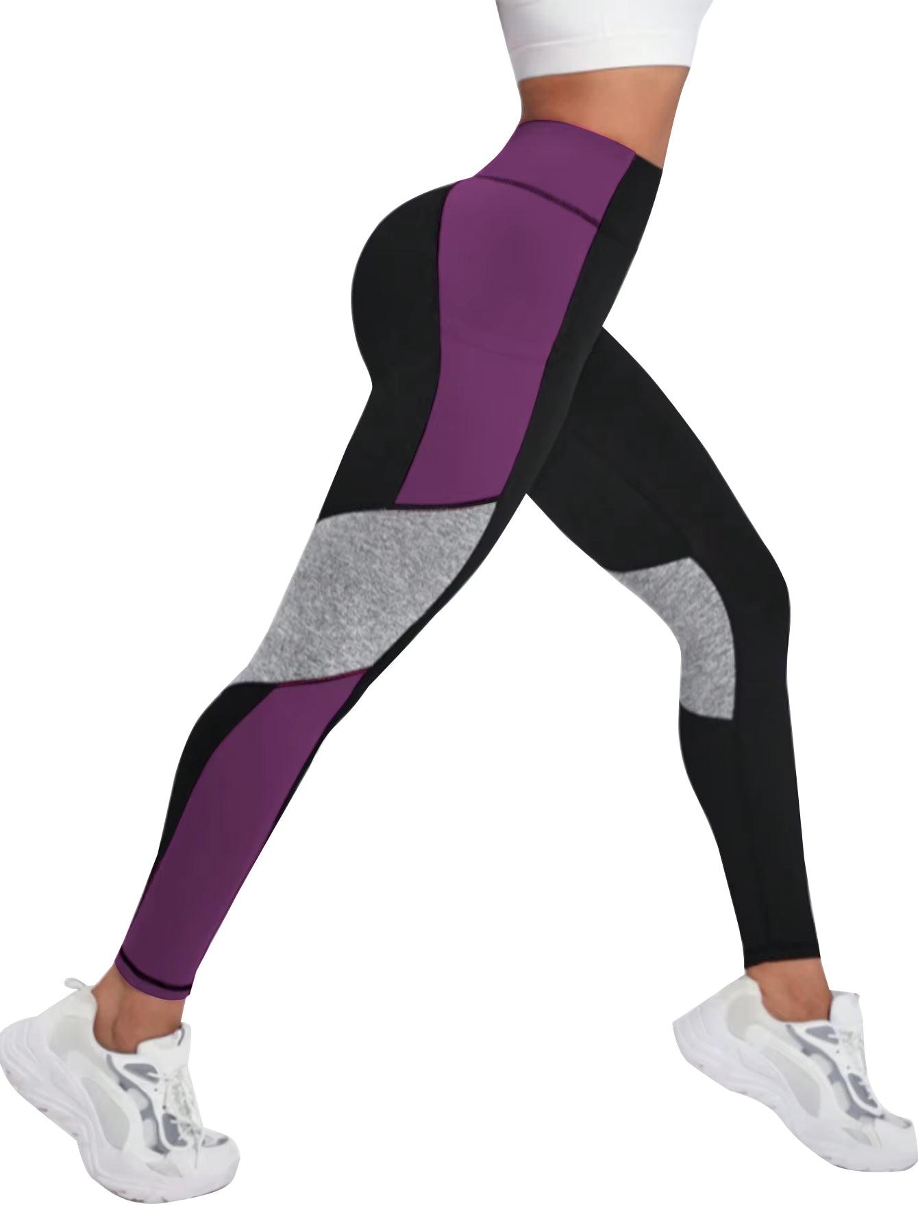 Women's Sportswear Clothing Contrast Color High Waist Yoga Pants Leggings Gym Fitness Butt Life Leggings Plus Size Yoga Pants