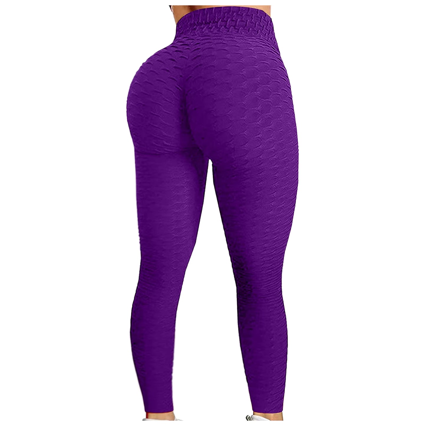 Trendy Workout Pants Tummy Control Butt Lift Tights Jacquard Bubble Exercise Leggings High Waist Yoga Pants