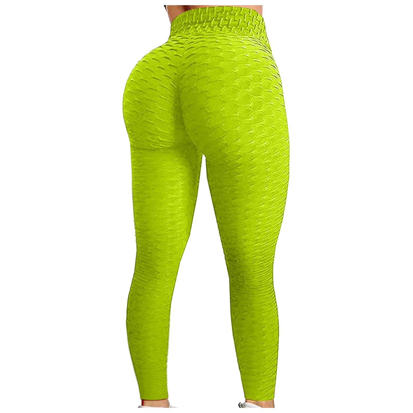 Trendy Workout Pants Tummy Control Butt Lift Tights Jacquard Bubble Exercise Leggings High Waist Yoga Pants