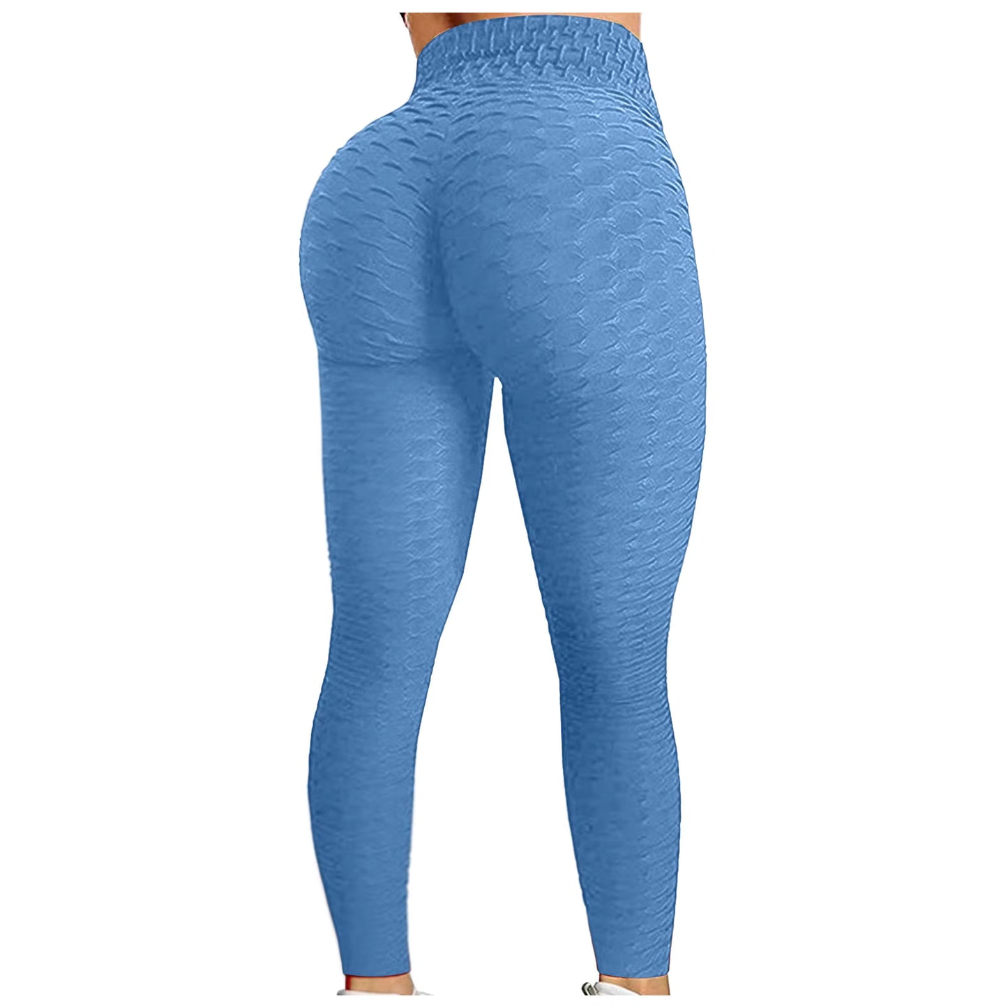 Trendy Workout Pants Tummy Control Butt Lift Tights Jacquard Bubble Exercise Leggings High Waist Yoga Pants
