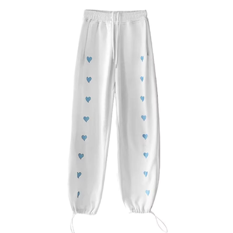 Casual Loose High Waist Trousers for Women XL Plus Size Jogger Harem Pants Embroidered Breathable Spring Wide Leg Pants