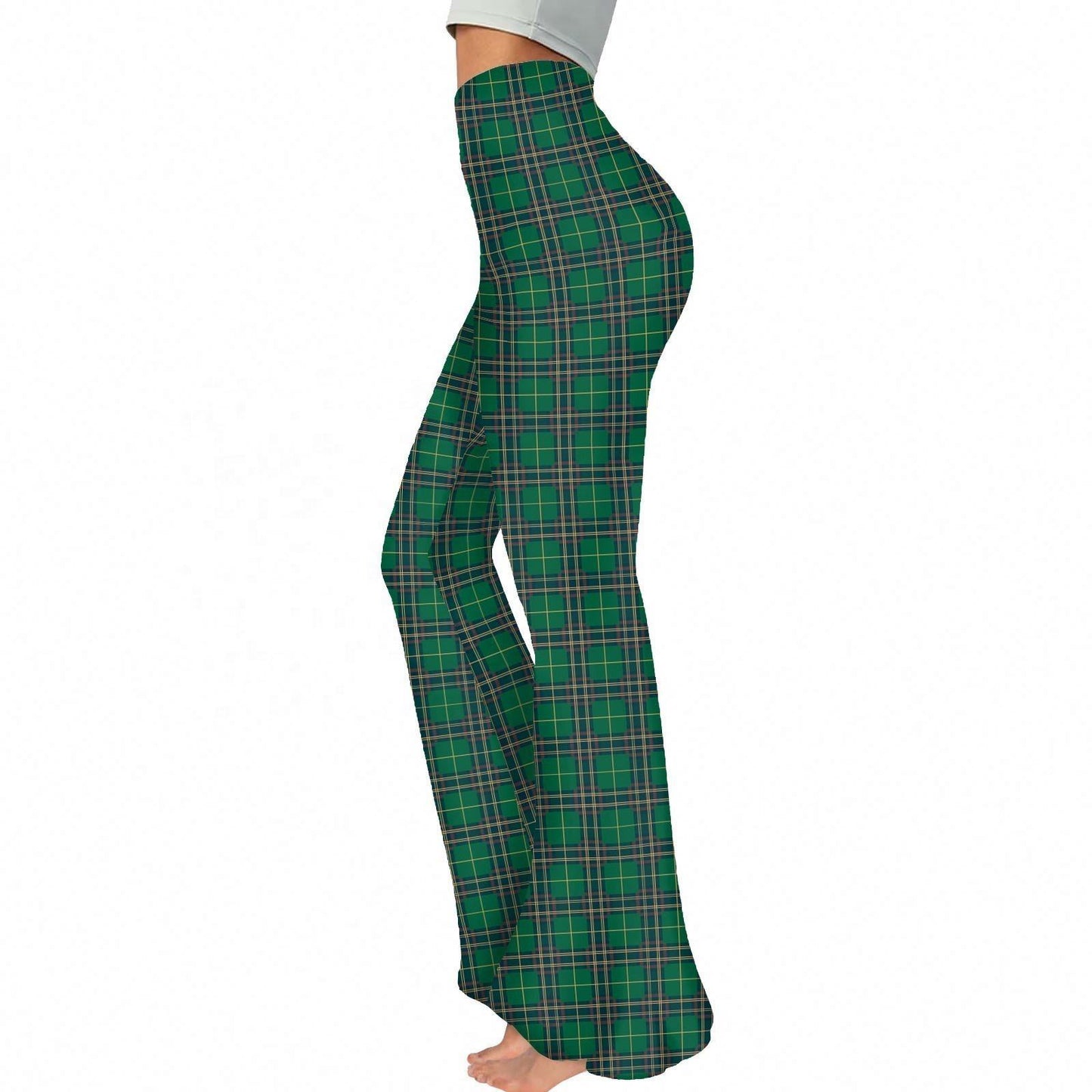 Plaid St. Patrick's Day Women's Flare Pants