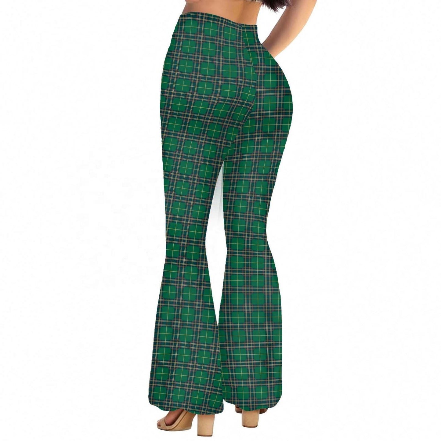 Plaid St. Patrick's Day Women's Flare Pants