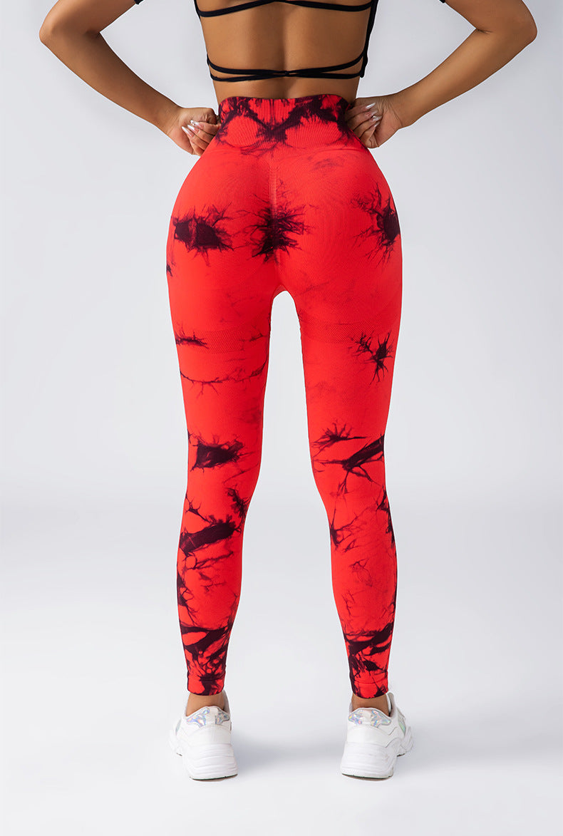 Tie Dye Seamless High Waisted Workout Gym Fitness Leggings for Women Scrunch Butt Lifting Yoga Gym Athletic Pants