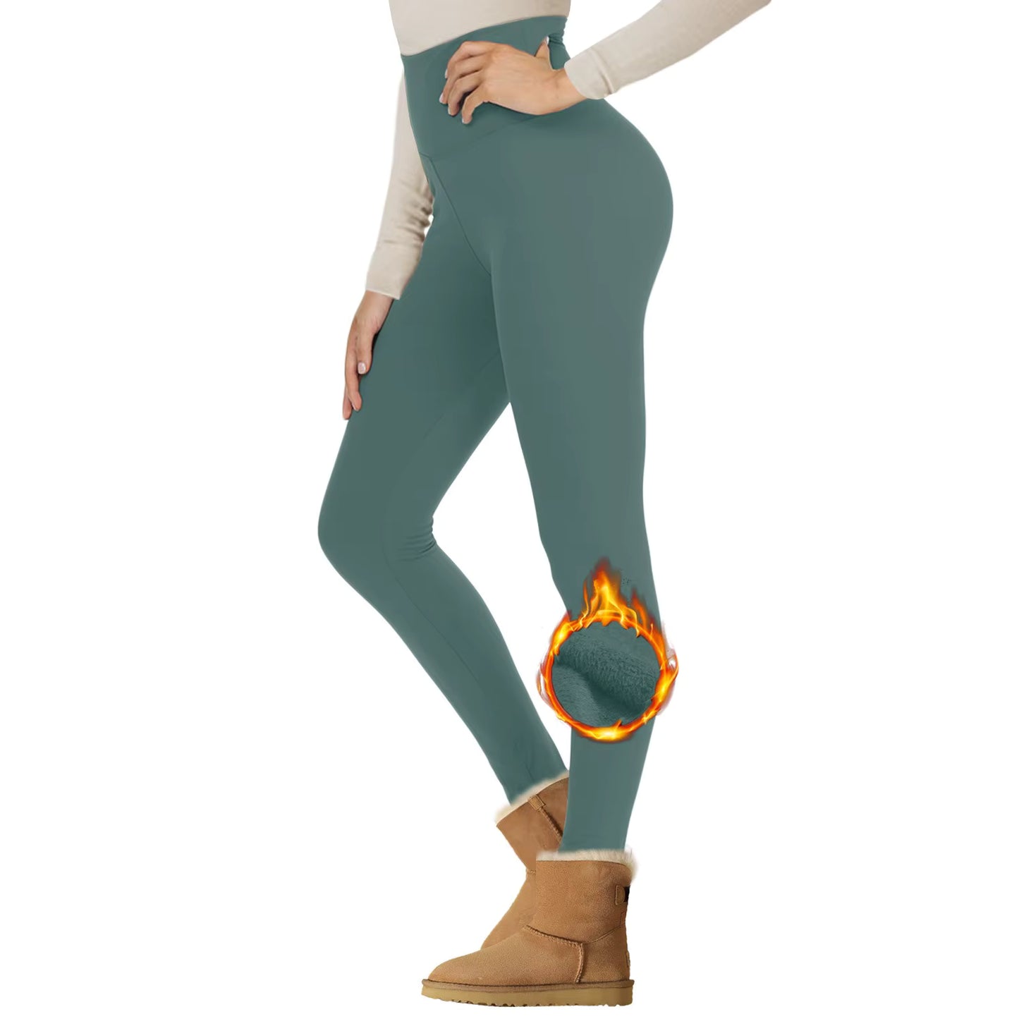 Women's High Waist Winter Yoga Pants Fleece Leggings