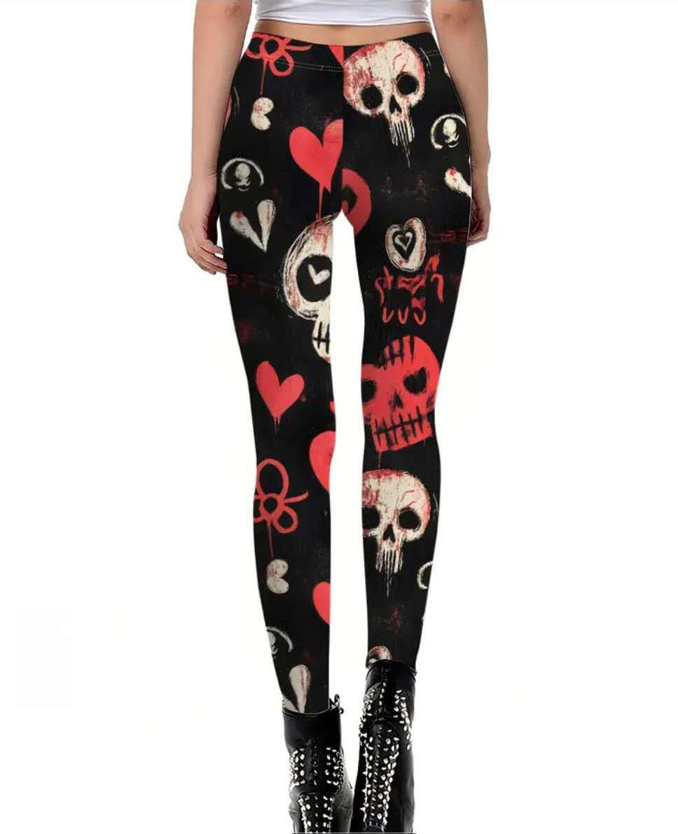 Women's Thin High Waist Seamed Stretch Fitness Running Printed Yoga Pants Breathable Knitted Material Patterned Yoga Leggings