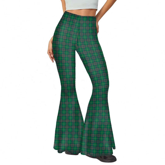 Plaid St. Patrick's Day Women's Flare Pants