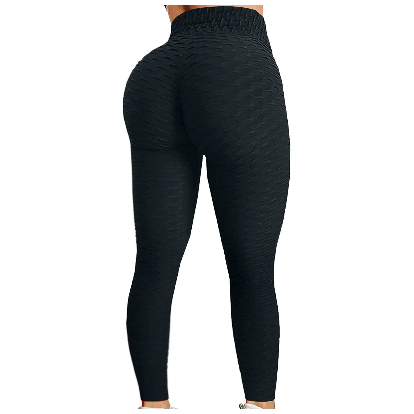 Trendy Workout Pants Tummy Control Butt Lift Tights Jacquard Bubble Exercise Leggings High Waist Yoga Pants