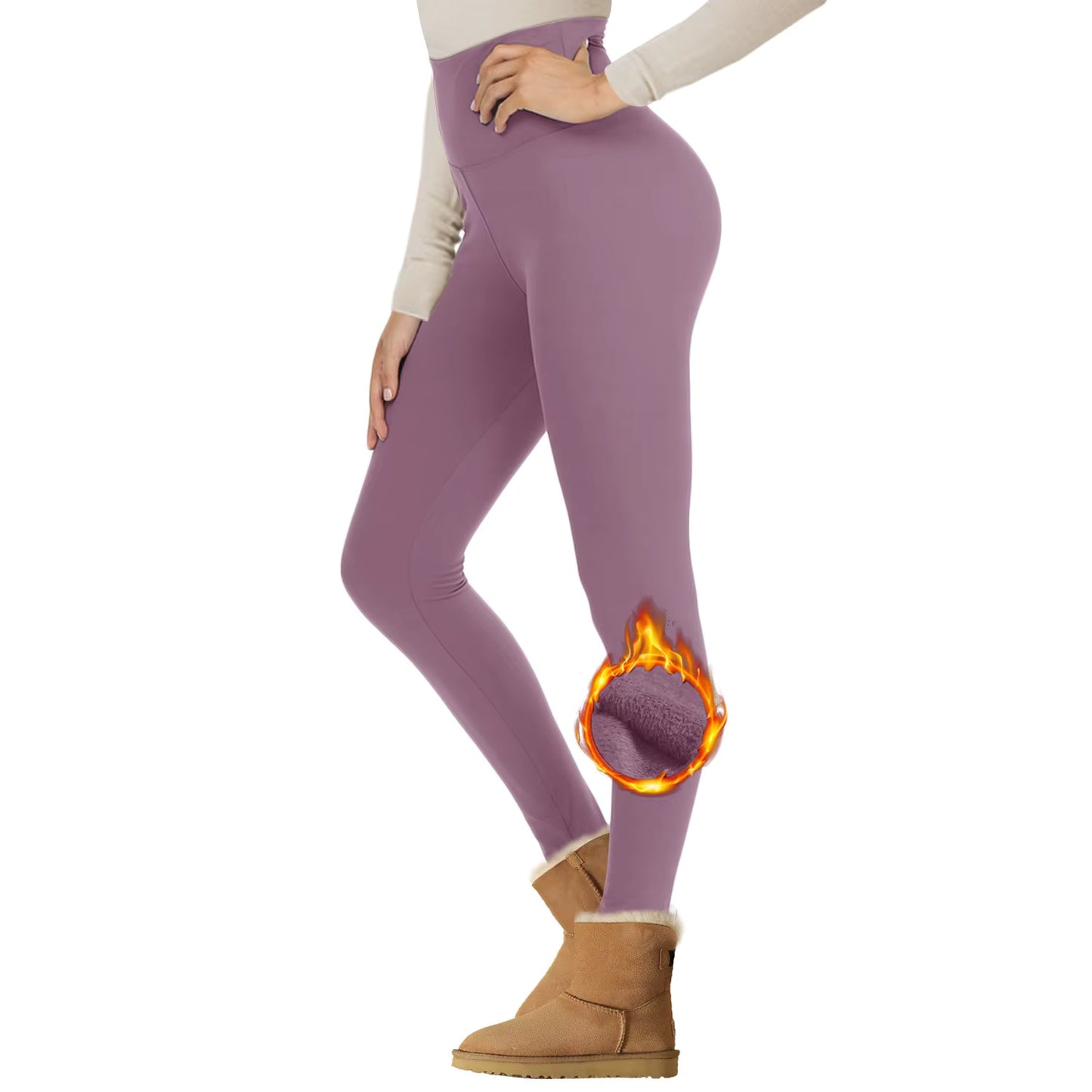 Women's High Waist Winter Yoga Pants Fleece Leggings