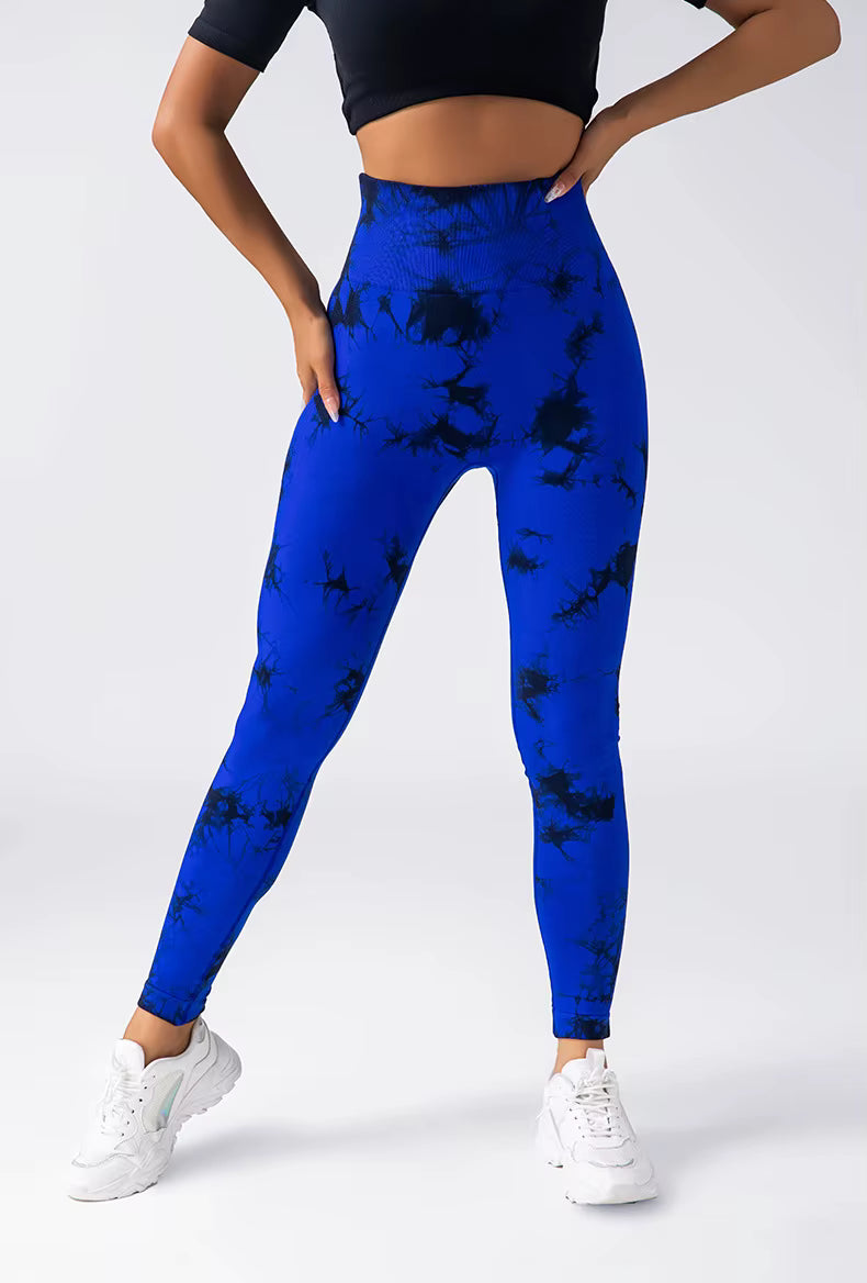 Tie Dye Seamless High Waisted Workout Gym Fitness Leggings for Women Scrunch Butt Lifting Yoga Gym Athletic Pants