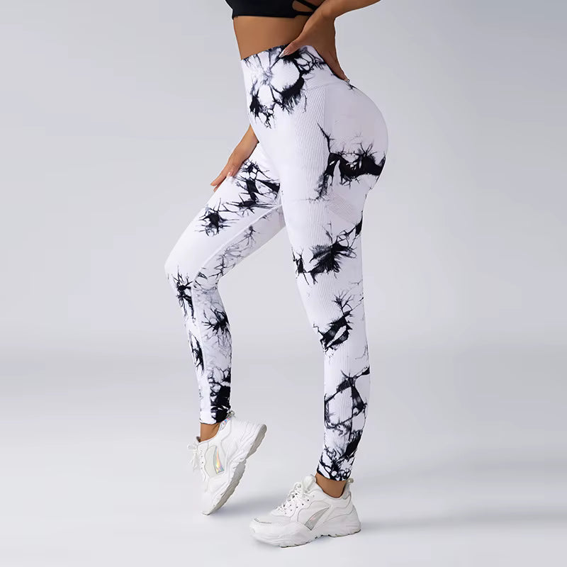 Tie Dye Seamless High Waisted Workout Gym Fitness Leggings for Women Scrunch Butt Lifting Yoga Gym Athletic Pants