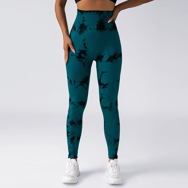 Tie Dye Seamless High Waisted Workout Gym Fitness Leggings for Women Scrunch Butt Lifting Yoga Gym Athletic Pants