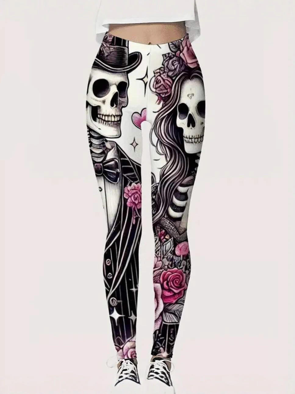 Women's Thin High Waist Seamed Stretch Fitness Running Printed Yoga Pants Breathable Knitted Material Patterned Yoga Leggings