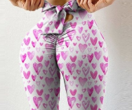 Women's Sexy Waist Back Print Breathable Quick Dry Four-Way Stretch Yoga Pants Sports Peach Hip Gym Leggings Plus Size Fitness