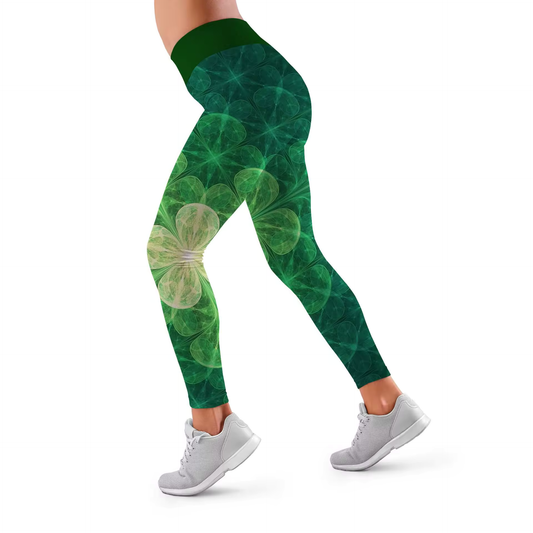 St. Patrick's Day Clover and Stars Trendy Leggings