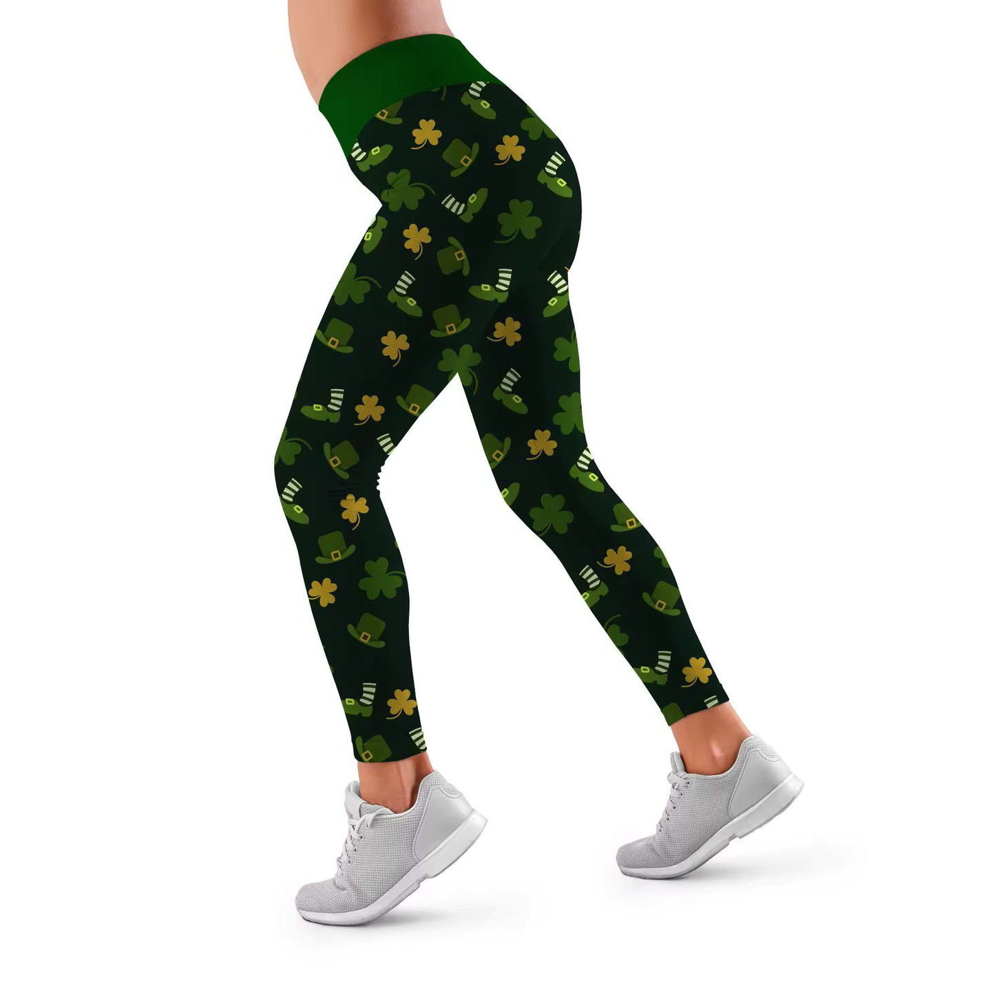 St. Patrick's Day Black and Green Design Leggings