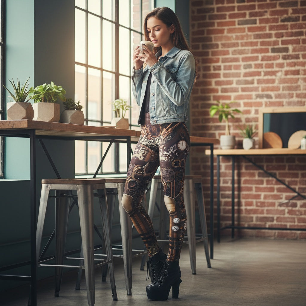 Leggings Mechanical Legs Digital Print Leggings