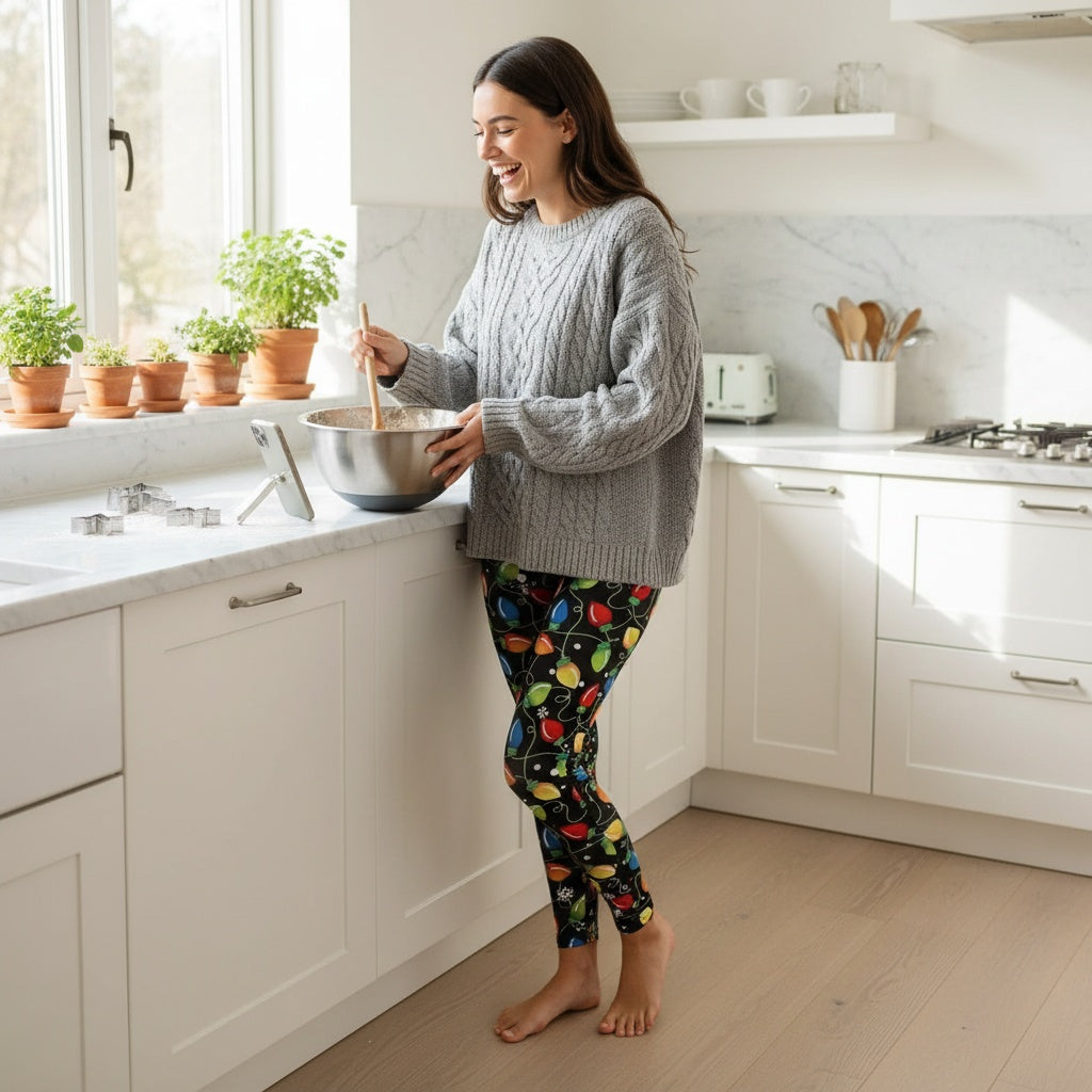 Christmas Printed Sports Yoga Elastic Leggings For Women